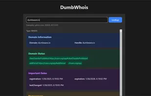 DumbWhois screenshot 1