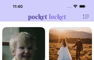 The main page of Pocket Locket, showing all the Lockets you've been sent.