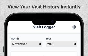 View a chronological list of logged visits, organised by date.
