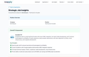Strategic Job Insights - gap analysis with specific strengths, concerns, and bridge strategies