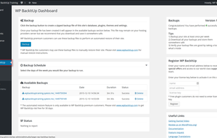 WPBackItUp screenshot 1