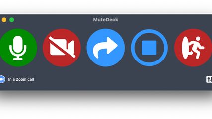 MuteDeck on Apple’s macOS with a Zoom call running