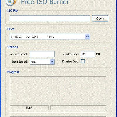 free iso burner cache size