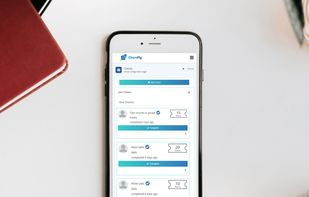 Chore screen on mobile browser.
