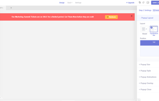 Create Topbar Sticky Popups.