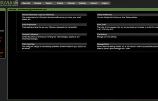 Countermail's settings menu.