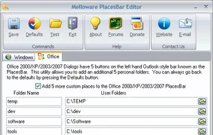 Melloware PlacesBar Editor screenshot 1