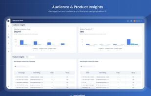 Gain clarity on your audience and product performance. Discover customer behavior in the consideration phase, evaluate your best proposition fit, and track which campaigns and ad sets drive product sales—all in one comprehensive dashboard.