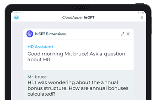 CloudApper hrGPT screenshot 2