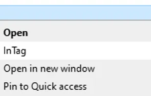 1. Right-click the folder (on Windows 11, you may need to press ' Show more options'), and select InTag.