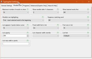 Main Settings