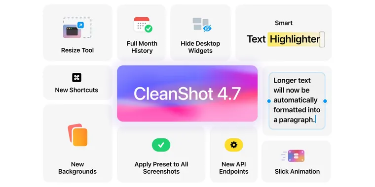 Screen capture tool CleanShot X releases v4.7 with resize tool and smart highlighter image