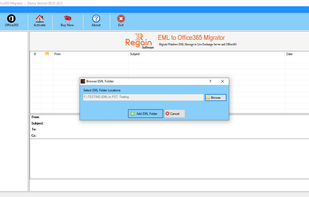 Regain EML to Office 365 Migrator screenshot 1
