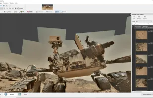 It displays an approximate preview of the panorama in 2D or 3D immediately after aligning the images.