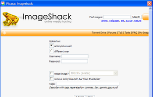 Picasa ImageShack Uploader