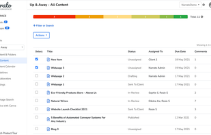 Narrato Workspace Dashboard