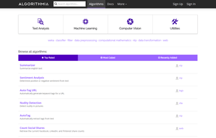 Algorithmia screenshot 1