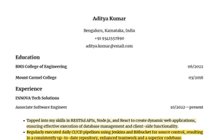 SWE Resume screenshot 1