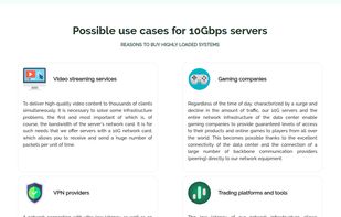 Possible use cases for 10Gbps servers