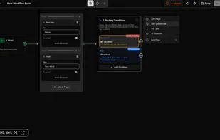 Build forms with a drag and drop workflow builder