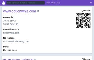 Latest results of DNS queries..