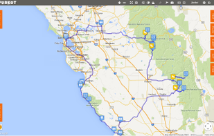 Add stops by clicking on map. You can also just fill in the name of the place or its address.