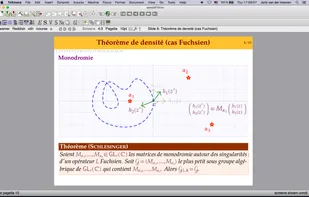 Preparing a laptop presentation. 