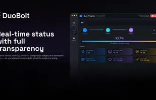 Real-time progress with hashing, comparison stages, and estimated times.