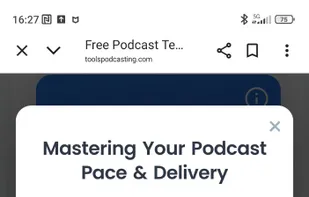Podcast Teleprompter mobile 2 — info window