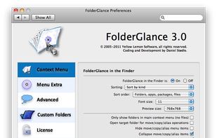 Preference pane