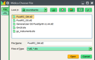 Soundbank selection (supports files or URLs)