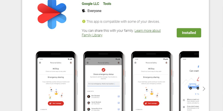Google working on Personal Safety app, accidentally listed early on Play Store image