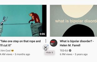 Hide a video you don't like