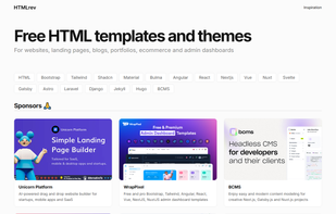 HTMLrev -> free HTML templates for websites and landing pages