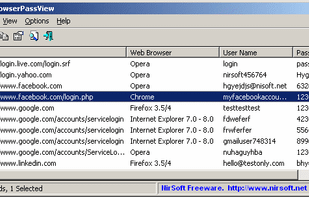WebBrowserPassView screenshot 1