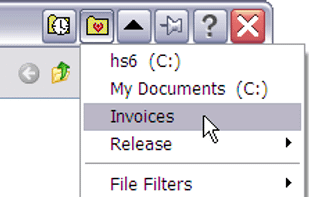 The heart button (button apperances are easily configurable) displays your "Favorites" menu