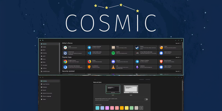 COSMIC adds inactive window styling, custom shortcuts, & more ahead of Alpha release image