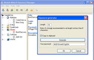 Bitobit Mithril Password Manager screenshot 1