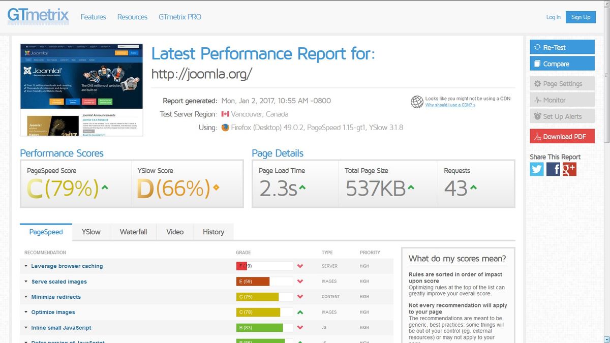 Comparing GTMetrix to The Google Page Speed Tool - Online