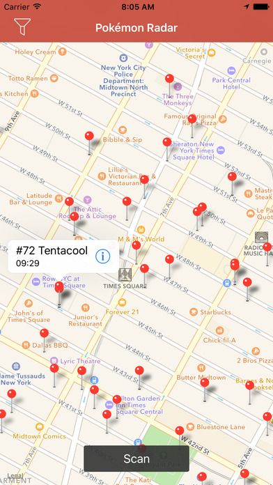 Pokemon GO Map Radar - Find live realtime pokemons by Pokemon GO Map
