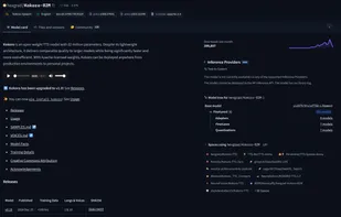 Screenshot of the Huggingface page for the Kokoro-82M model