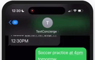 Showing calendar enteries using SMS/texting