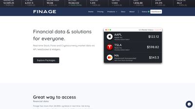 Finage Homepage