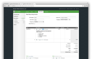 Creating a recurring invoice with rich text, file uploads and compound taxes