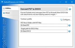 Convert PST to DOCX for Outlook screenshot 1