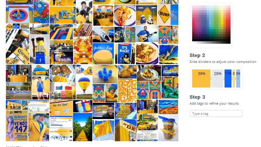 TinEye Color extraction Extracts color palette for all the colors