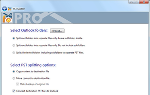 Split data by Outlook folders.
Select Microsoft Outlook folders to split and choose options that suit you best.