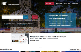 MIT OpenCourseWare screenshot 1