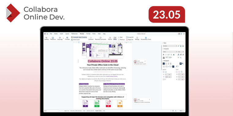 Collabora Office Development Edition 23.05 released with DeepL and Zotero integrations and improved accessibility