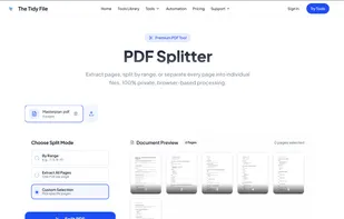 pdf splitter, splits pdf in desired configuration